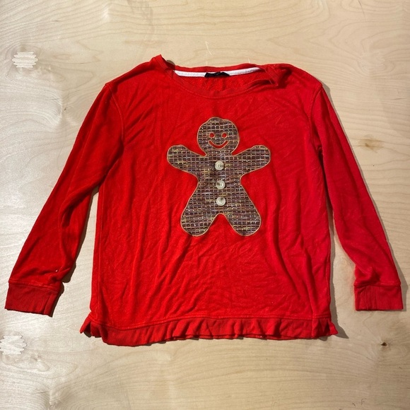 Jane and Delancey Sweaters - Jane & Delancey Red Gingerbread Long Sleeve Shirt Medium NI